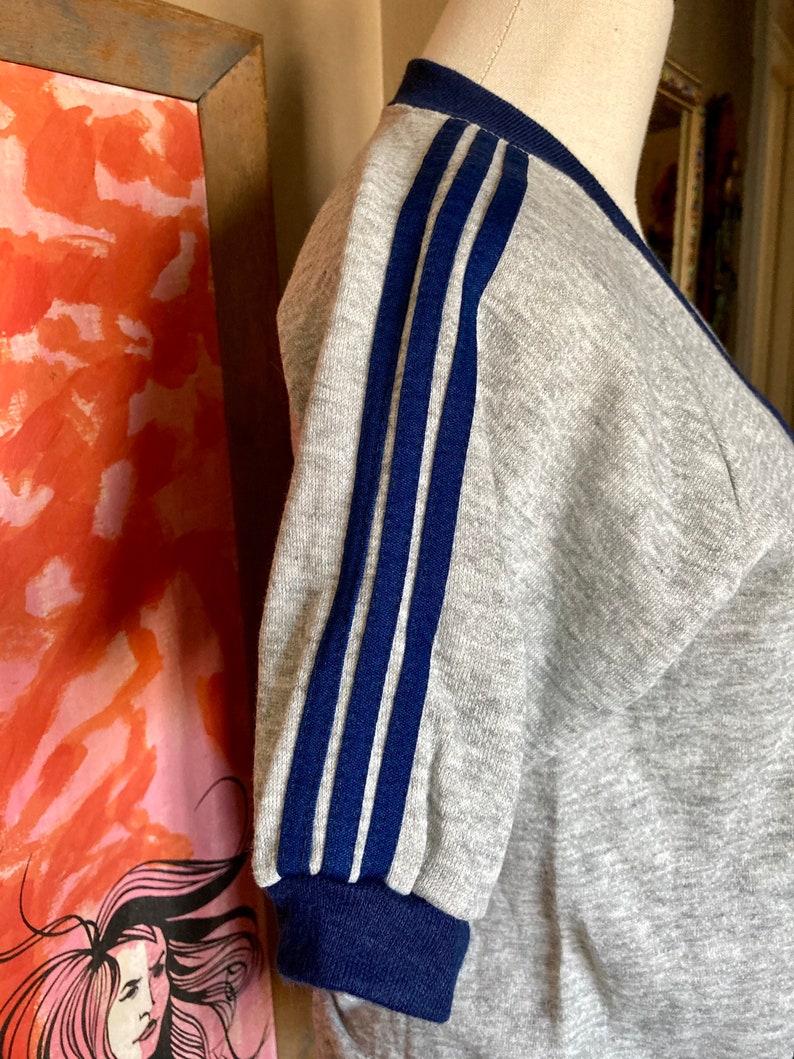 Vintage 70s NOS Heather Gray Short Sleeve Raglan Vintage Heather Gray Striped Raglan Vintage Heather Sweatshirt