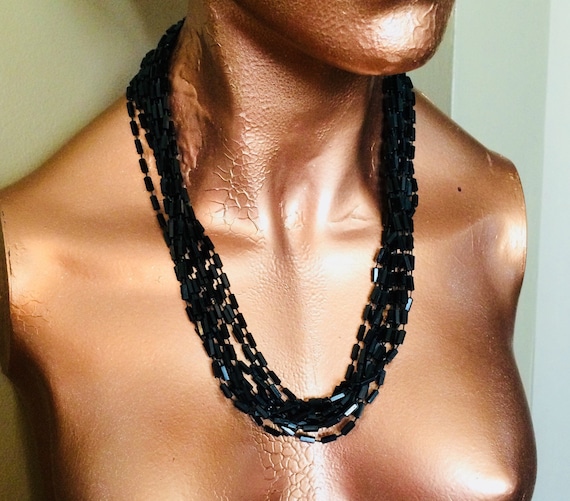 Black Bead Necklace Gold 2024 | www.janemadell.com