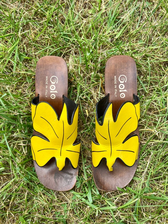 Vintage 60s Yellow Golo Butterfly Sandals / Vinta… - image 5