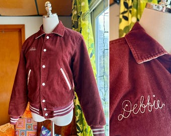 Vintage 50s Burgundy Corduroy Park Regal Sportswear Varsity Jacket / Vintage Corduroy Park Regal Varsity Jacket / Vintage Tonawanda Jacket