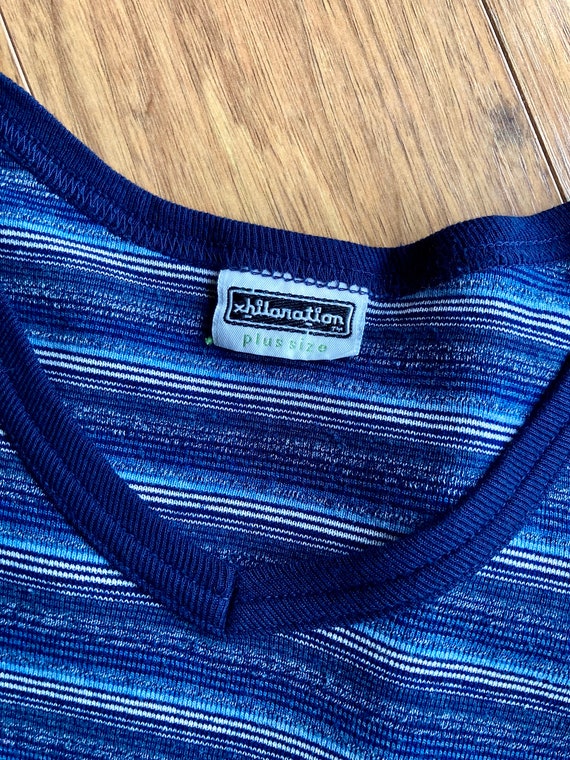 Vintage 90s Blue Striped Xhilaration Shirt / Vint… - image 7