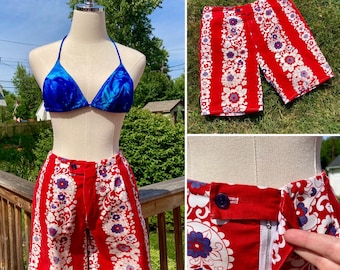 Short Bermuda Rétro Oxbow Flower Power - Taille M/L 52 - Vintage Années 90