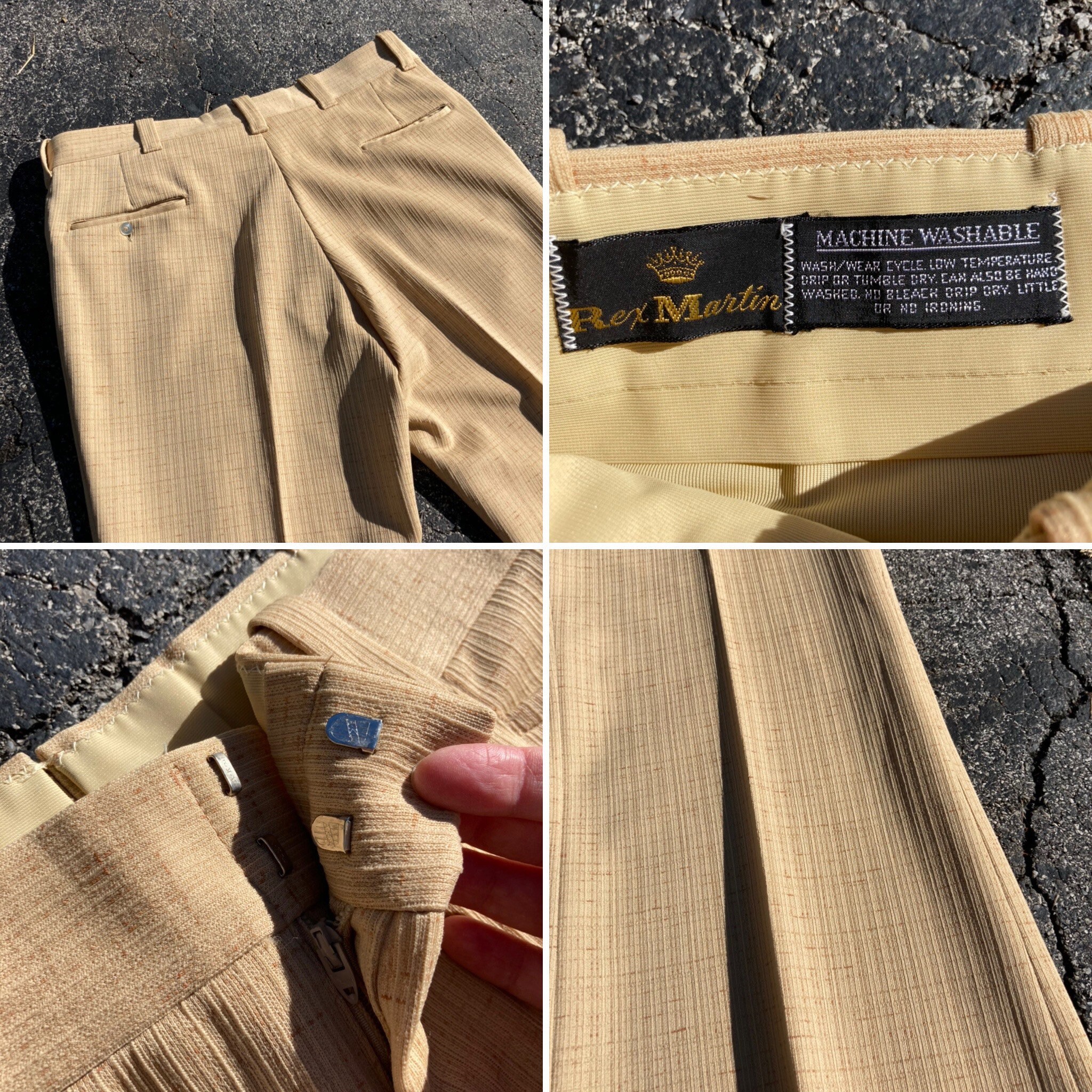 Vtg 50's Cracker Barrel Gray DROP LOOP Trousers ROCKABILLY