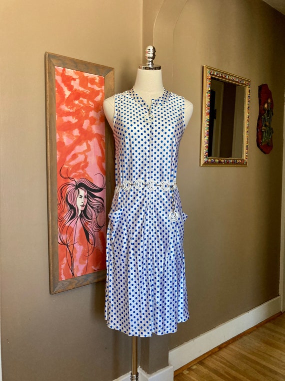 Vintage 60s Ultra Mod Polka Dot Shift Dress / 60s… - image 3