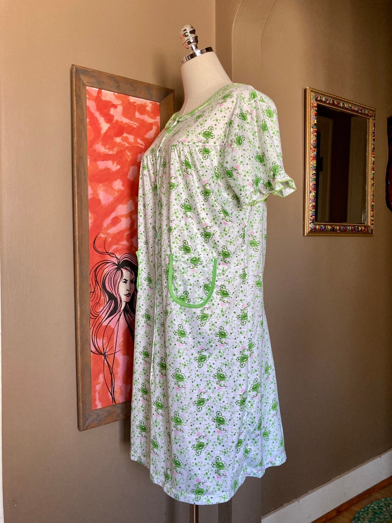 Vintage 80/90s Cottagecore Floral Nightgown / Vintage Green Floral Nightgown / Vintage Cottagecore Nightgown image 7