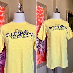 Vintage 70s Yellow Royal Caribbean T-shirt / Vintage 70s Yellow Single Stitch Shirt / 70s Royal Caribbean Shirt image 1