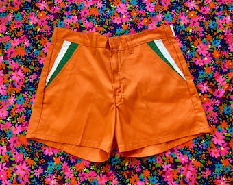 DEADSTOCK Vintage 70s Robert Bruce Orange Rainbow Shorts / Vintage 70s Orange Shorts / Vintage Orange Rain Shorts / Vintage Orange Shorts 40