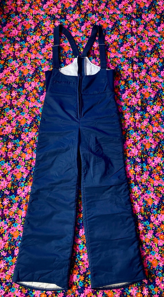 Vintage 70s Blue Snow Pants Overalls Skisuit / Vi… - image 3