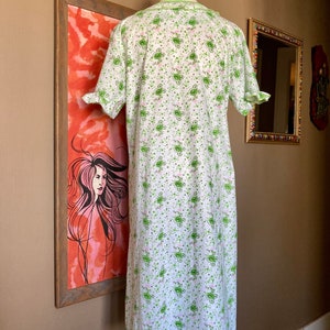 Vintage 80/90s Cottagecore Floral Nightgown / Vintage Green Floral Nightgown / Vintage Cottagecore Nightgown image 6