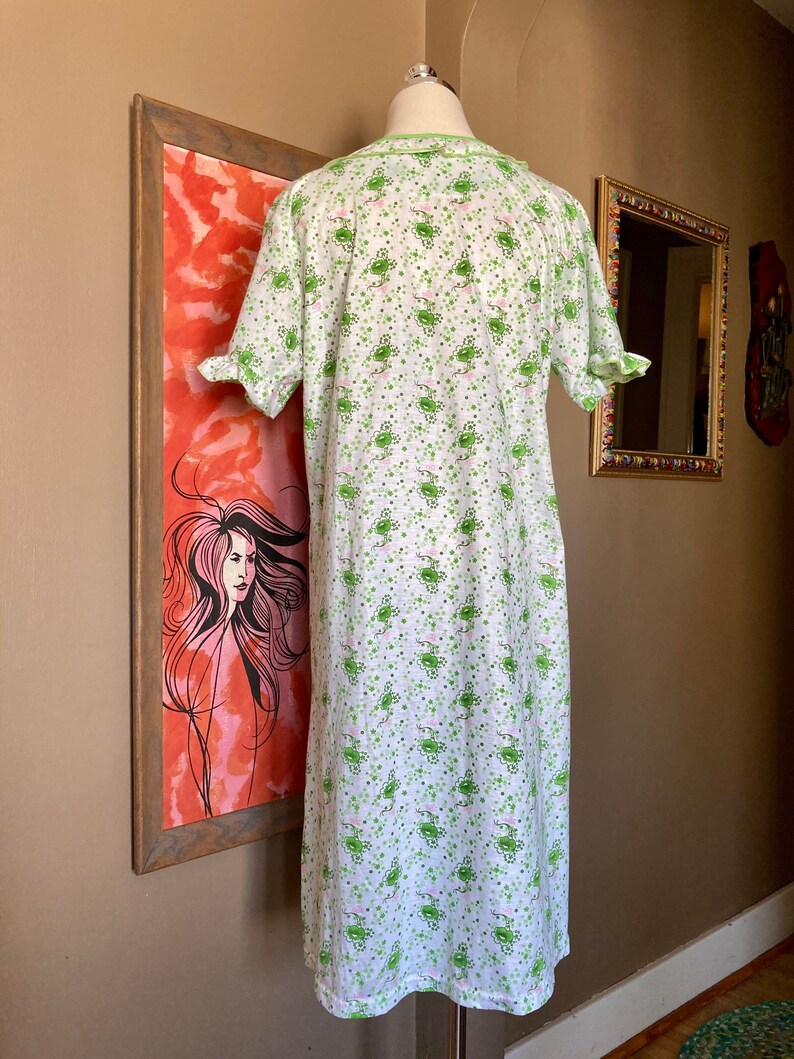 Vintage 80/90s Cottagecore Floral Nightgown / Vintage Green Floral Nightgown / Vintage Cottagecore Nightgown image 6