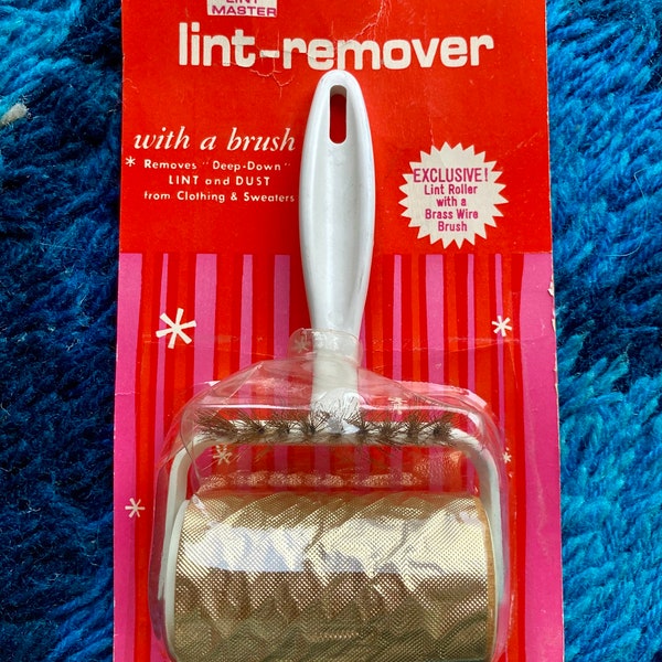 NOS Vintage 60s/70s Lint Master Lint Remover with Brass Wire Brush / Vintage NOS Lint Master Lint Roller / Vintage New In Package Lint Rolle