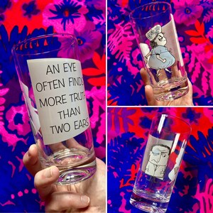 Vintage 60s Adult Humor Comical Glass / Vintage Sassy Glass / Vintage Clever Glass / Vintage Naughty Glass