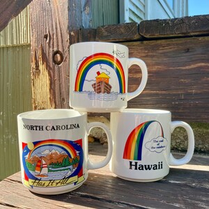 YOU PICK / Vintage Rainbow Mug / Vintage Hawaii Rainbow Mug / Vintage North Carolina Rainbow Mug / Vintage Rainbow Boat Mug bild 7