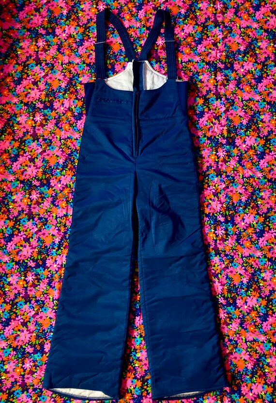 Vintage 70s Blue Snow Pants Overalls Skisuit / Vi… - image 8