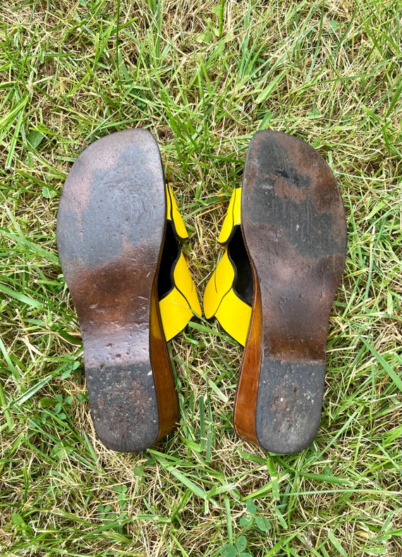 Vintage 60s Yellow Golo Butterfly Sandals / Vinta… - image 6