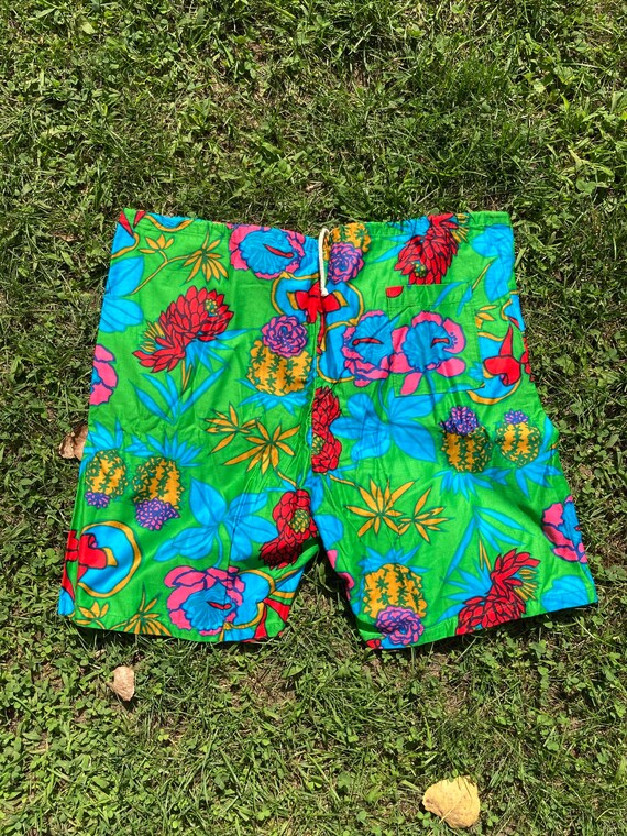Vintage 60s Hawaiian Swim Trunks / Vintage 60s Flo