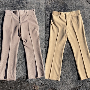 YOU PICK / Vintage 70s Men’s Pants / Vintage 70s Polyester Men’s Pants / Vintage 70s Brown Pants / Vintage 70s Taupe Pants 39X31