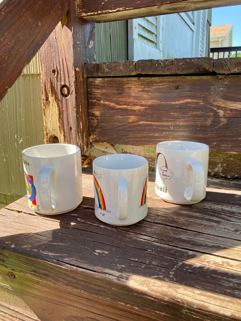 YOU PICK / Vintage Rainbow Mug / Vintage Hawaii Rainbow Mug / Vintage North Carolina Rainbow Mug / Vintage Rainbow Boat Mug bild 3