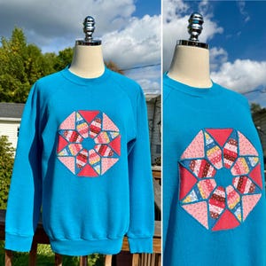 Sweat Rayures Vintage 80's, Bleu, Taille S, Made In France, état 8,5/10