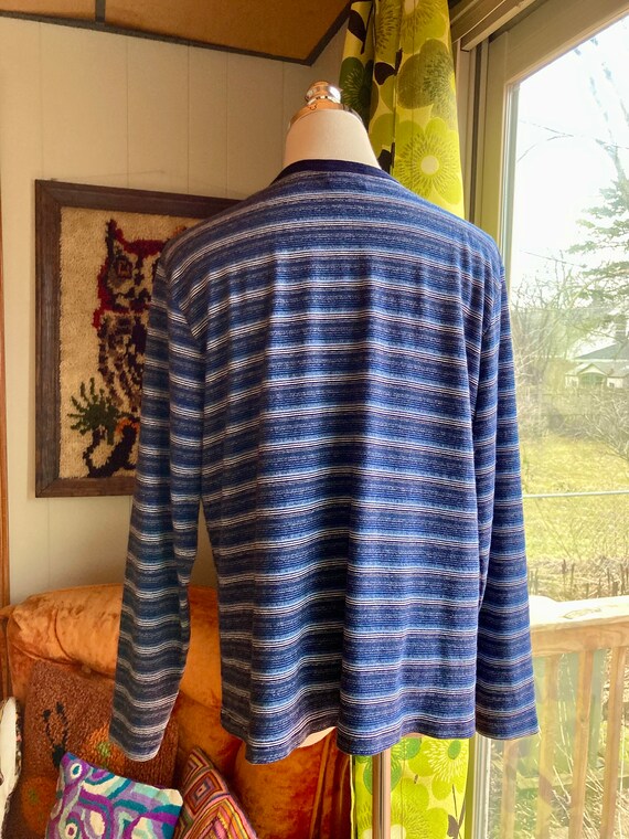 Vintage 90s Blue Striped Xhilaration Shirt / Vint… - image 5