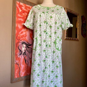 Vintage 80/90s Cottagecore Floral Nightgown / Vintage Green Floral Nightgown / Vintage Cottagecore Nightgown image 8