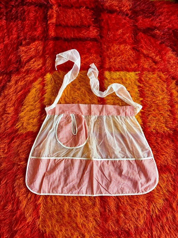 YOU PICK / Vintage 60s/70s Novelty Print Apron / Vintage 60s Blue Kitchen Apron / Vintage Gingham Half Apron / Vintage Floral Apron View 6