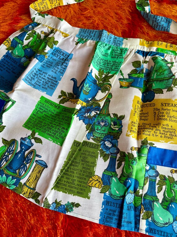 YOU PICK / Vintage 60s/70s Novelty Print Apron / Vintage 60s Blue Kitchen Apron / Vintage Gingham Half Apron / Vintage Floral Apron View 4