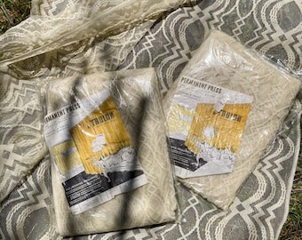 One Panel Left! / Vintage 70s NOS Creamy White Trulon by Beacon Looms Rod Pocket Net Curtain Panels / Vintage Groovy Net Curtains