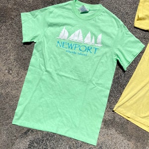 Vintage 90s/2000s Mint Green Newport Rhode Island T-shirt / Vintage Newport Rhode Island Souvenir Tee / Vintage Rhode Island T-shirt