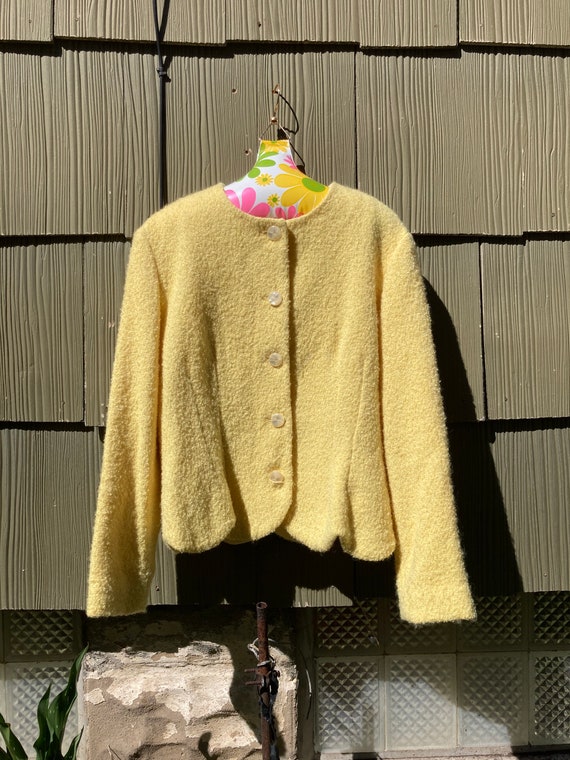 Yellow shop boucle jacket