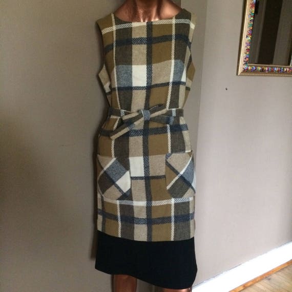 Vintage 50s Plaid Dress / Vintage Plaid Dress / Vi