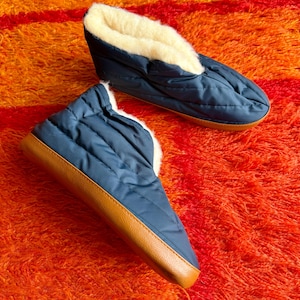 70s 80s Blue Slipper - Etsy