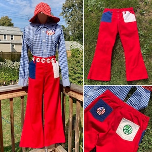 Colour Block Jeans Etsy