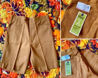 DEADSTOCK Vintage 60s Brown Campus Never Iron Walk Shorts / Vintage 60s Brown Campus Shorts / Vintage 60s Brown Shorts 30” Waist