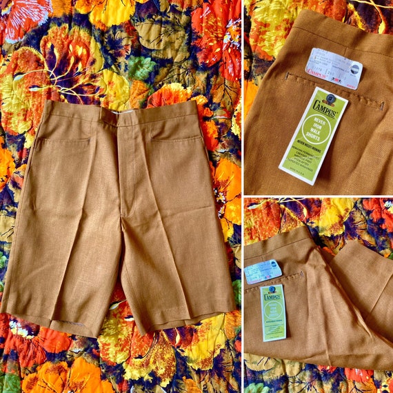 DEADSTOCK Vintage 60s Brown Campus Never Iron Wal… - image 1