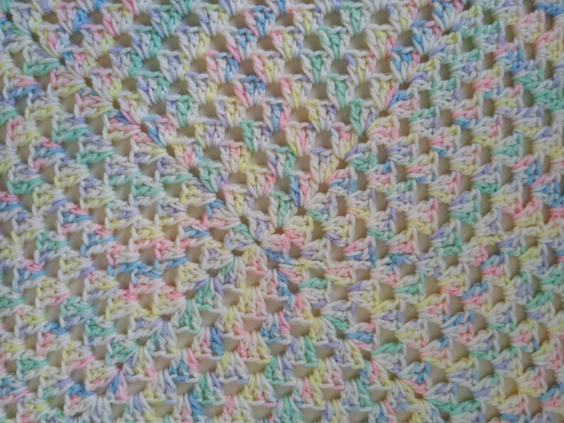 Handmade Crochet Soft Baby Blanket Unisex White Purple Green Yellow Green Baby Boy Baby Girl Pram Stroller Car Seat Blanket New Baby Present