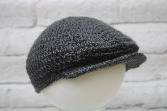Crochet Newsboy Cap Grey Peaky Blinders 