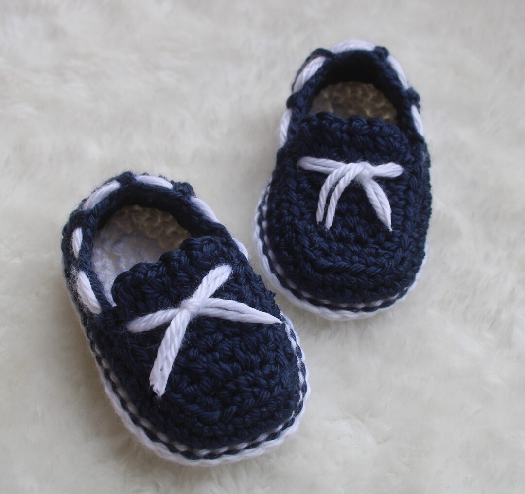 Baby Boater Style Shoes Baby Boy Loafer Slippers Navy and Etsy