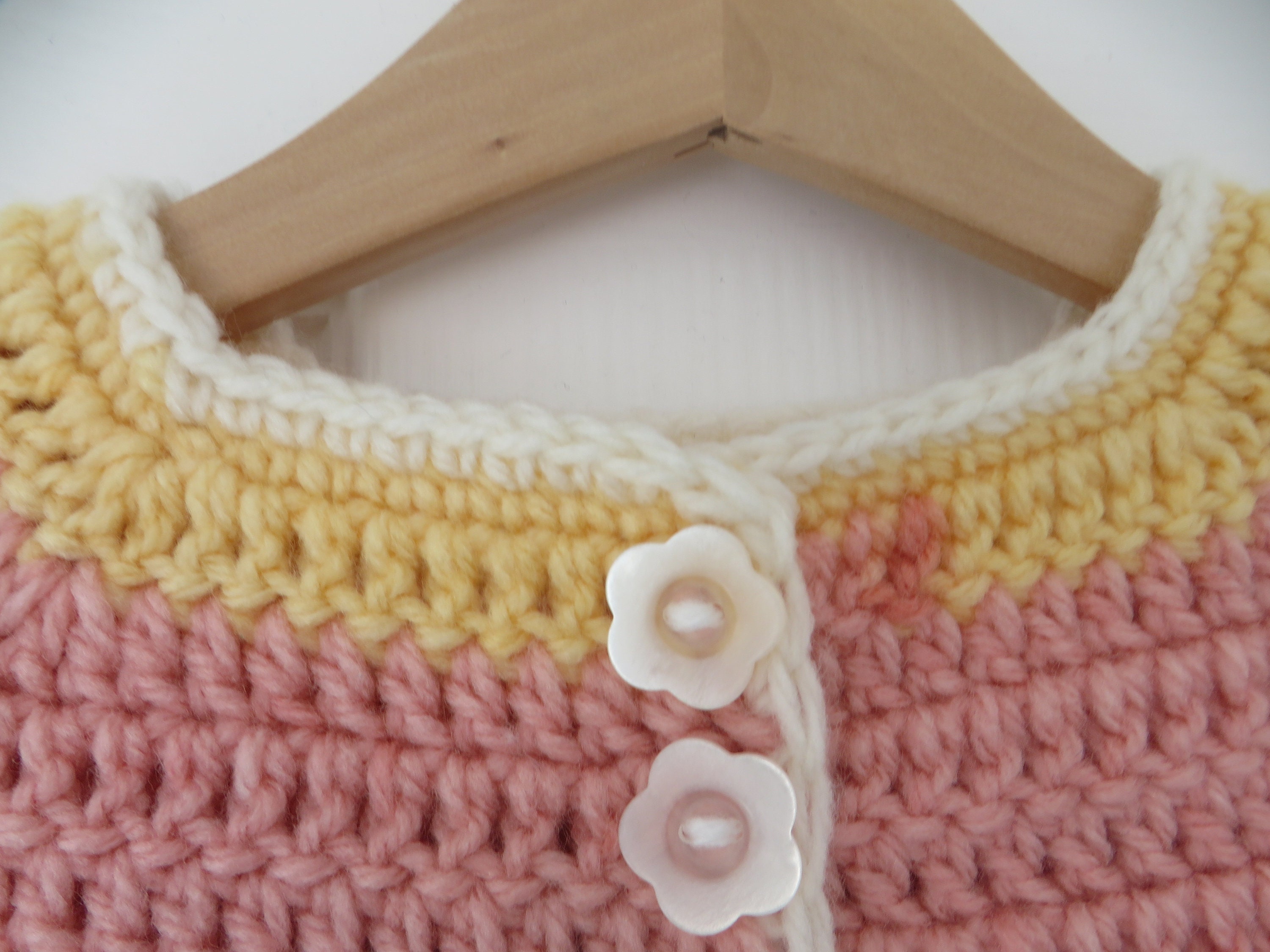 Soft and Chunky Crochet Jacket Baby Girl 03 Months Pink Blue Etsy UK