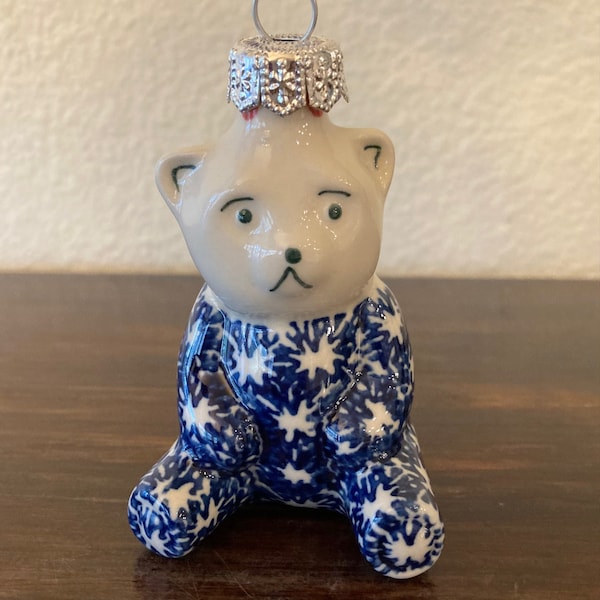 Polish Pottery Bear Ornament/Accent