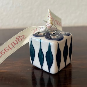 Polish Pottery Gift Box Shaped Ornament