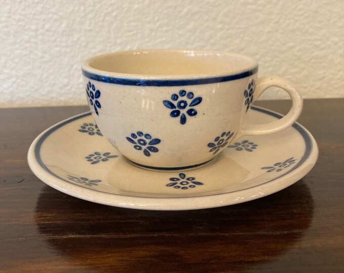 Polish Pottery Cup and Saucer Etsy