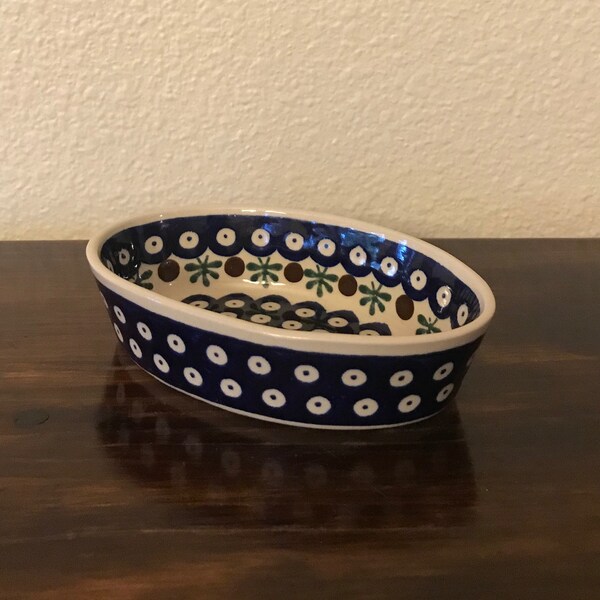 Polish Pottery Small Oval Dish/Baker