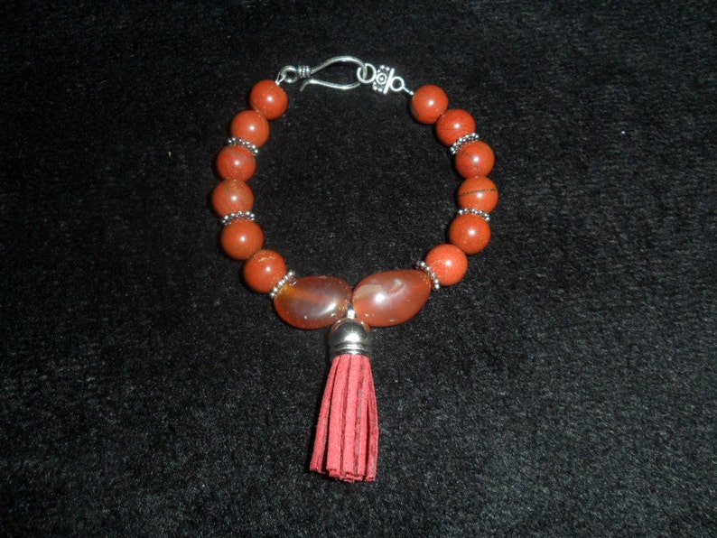 Healing Stone Bracelet Semi Precious Red Jasper and Semi | Etsy