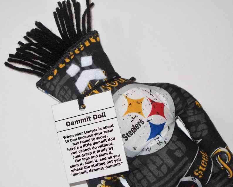 Muñeca Dammit, Pittsburgh Steelers, artículo para aliviar el estrés imagen 5