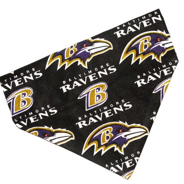 No-Tie, Slip Over Collar Pet Bandana, Baltimore Ravens (collar not included)