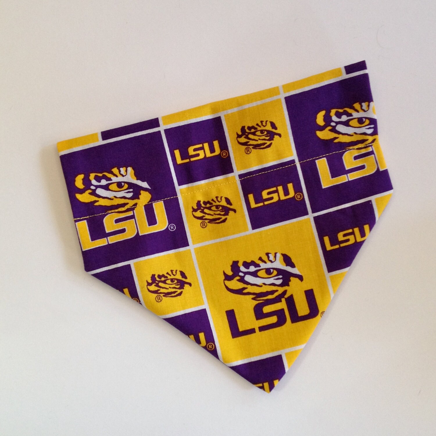 Louisiana State University Tigers Pet No-Tie Dog Bandana Over the Collar Kerchief LSU 