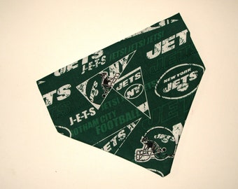 No-Tie, Slip Over Collar Pet Bandana, Jets (collar not included)