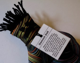 Really Bad Day Dammit Doll, stress relief item,  swirl fabric