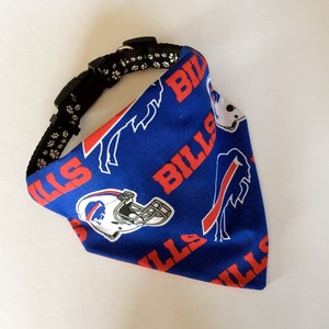 No-Tie, Slip Over Collar Dog Bandana, Buffalo Bills team Fabric collar not included image 2